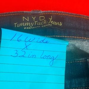 NYDJ 16W X 32 Blue dark wash.Great condition